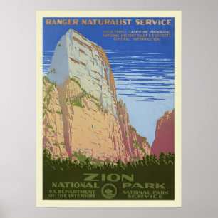 Vintage Zion Park Poster