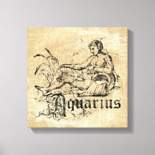 Vintage Zodiac Aquarius Canvas Print