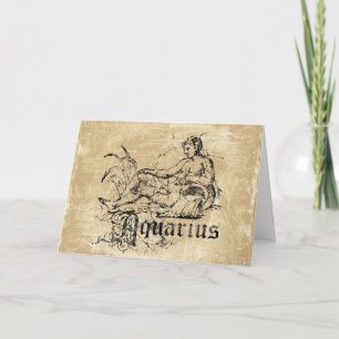 Vintage Zodiac Aquarius Card