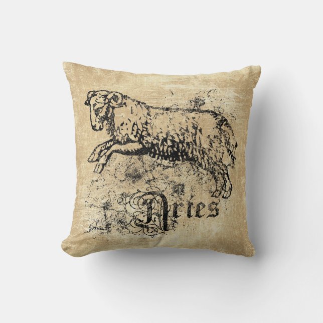 Vintage Zodiac Aries Cushion (Front)