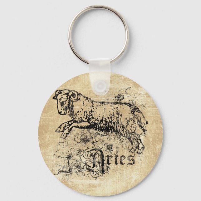 Vintage Zodiac Aries Key Ring (Front)