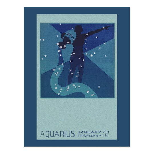 Vintage Zodiac Astrology, Aquarius Constellation Postcard