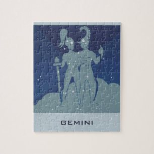 Vintage Zodiac Astrology Gemini Twin Constellation Jigsaw Puzzle