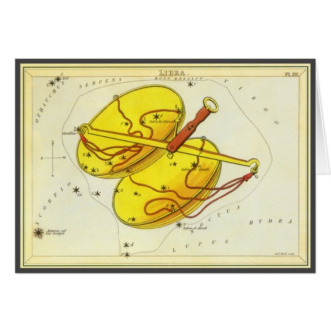 Vintage Zodiac Astrology Libra Scale Constellation (Front Horizontal)