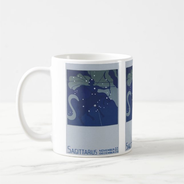 Vintage Zodiac Astrology Sagittarius Constellation Coffee Mug (Left)