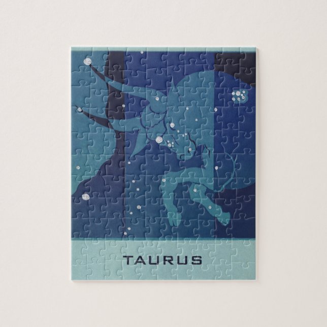 Vintage Zodiac Astrology, Taurus Constellation Jigsaw Puzzle (Vertical)