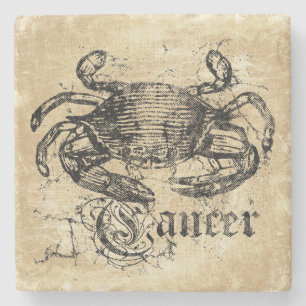 Vintage Zodiac Cancer Stone Coaster