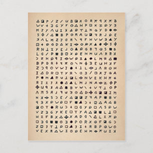 Vintage Zodiac Cipher Postcard