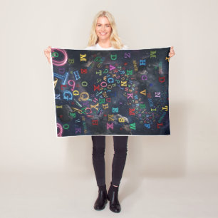 Vintage Zodiac Constellation Alchemical Map Cosmic Fleece Blanket