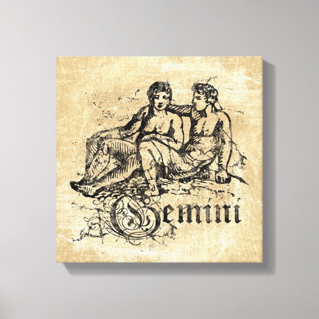 Vintage Zodiac Gemini Canvas Print (Front)