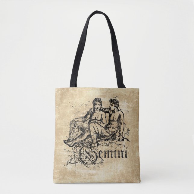 Vintage Zodiac Gemini Tote Bag (Front)