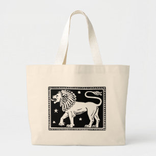 Vintage Zodiac Image LeoTotebag Large Tote Bag