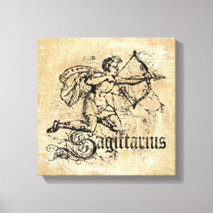 Vintage Zodiac Sagittarius Canvas Print