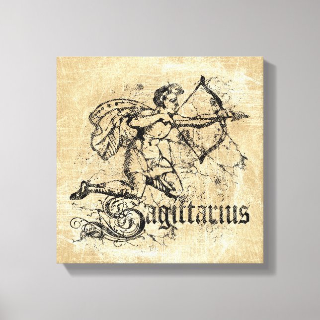 Vintage Zodiac Sagittarius Canvas Print (Front)