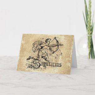 Vintage Zodiac Sagittarius Card
