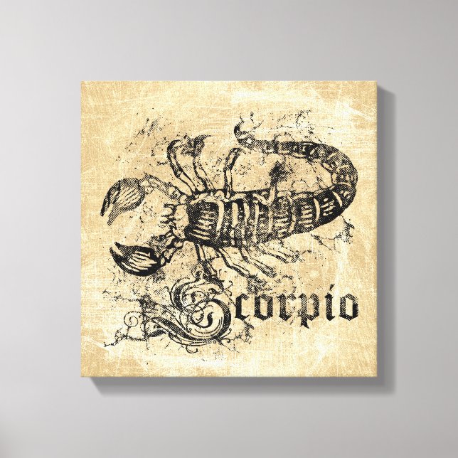 Vintage Zodiac Scorpio Canvas Print (Front)