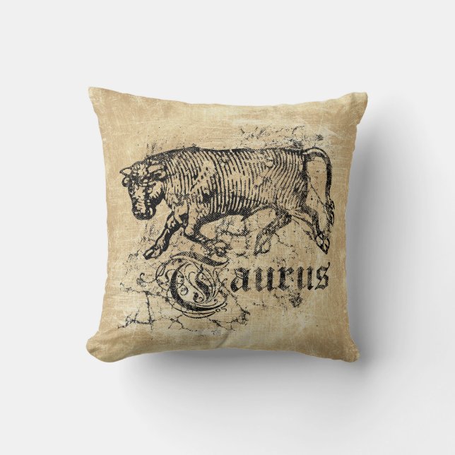 Vintage Zodiac Taurus Cushion (Front)