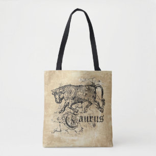 Vintage Zodiac Taurus Tote Bag