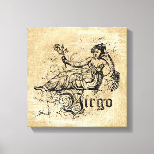 Vintage Zodiac Virgo Canvas Print