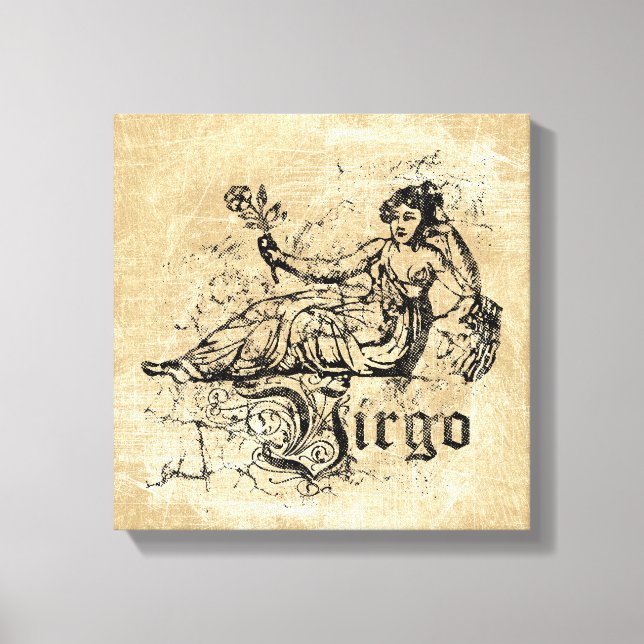 Vintage Zodiac Virgo Canvas Print (Front)