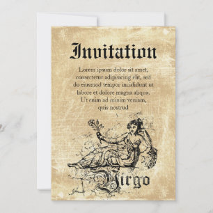 Vintage Zodiac Virgo Invitation