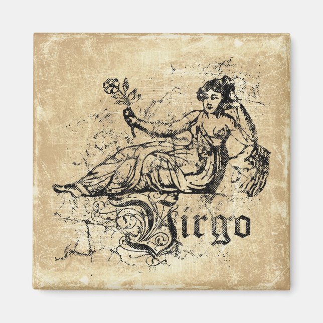 Vintage Zodiac Virgo Magnet (Front)