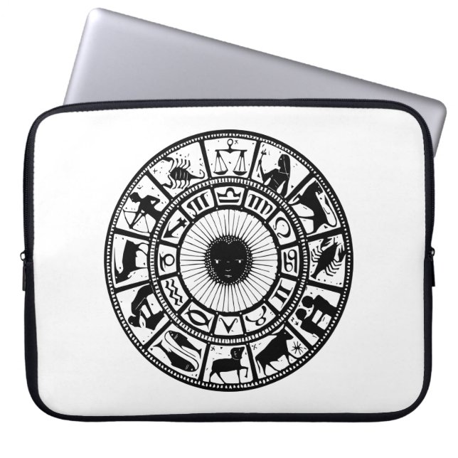Vintage Zodiac Wheel Laptop Sleeve (Front)
