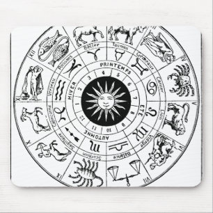 Vintage Zodiac Wheel Mouse Mat