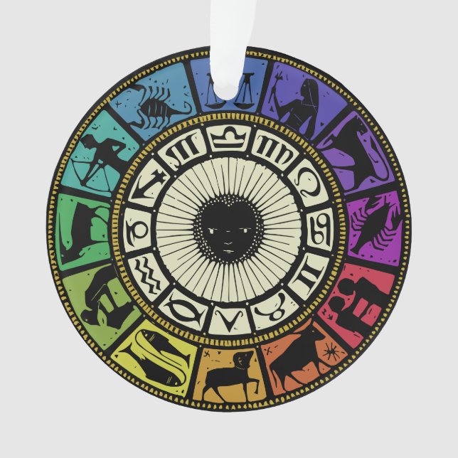 Vintage Zodiac Wheel Ornament (Front)
