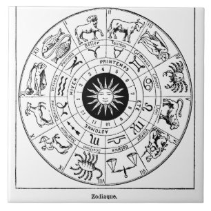 Vintage Zodiac Wheel Tile