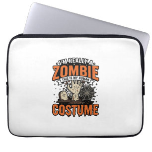 Vintage Zombie Costume Halloween Shirt Design_1 Laptop Sleeve