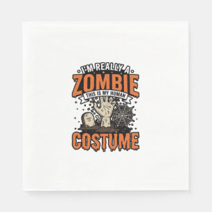 Vintage Zombie Costume Halloween Shirt Design_1 Napkin