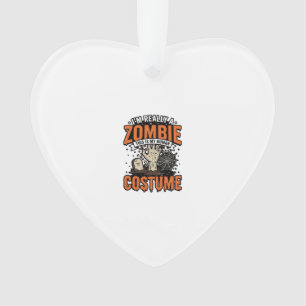 Vintage Zombie Costume Halloween Shirt Design_1 Ornament