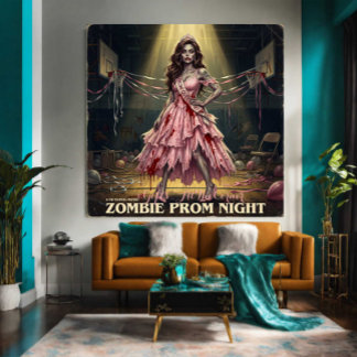 Vintage Zombie Prom Night Queen Poster