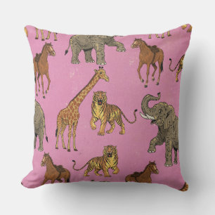 Vintage Zoo Animals Cushion