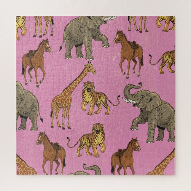 Vintage Zoo Animals Jigsaw Puzzle (Vertical)