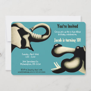 Vintage Zoo Style Customisable Invitation