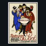 Vintage Zurich Restaurant Advertising Art Deco Poster<br><div class="desc">Extremely rare Art Deco poster by Otto Baumberger, ca 1913, for the "Restaurant du Pont" in Zürich. This product (from small to maximum size) is reproduced from a publication, advertisement or vintage print. The image has been cleaned, digitally enhanced and restored where necessary. Perfect for your dining room or area...</div>
