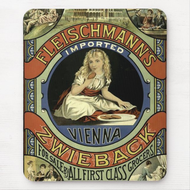 Vintage Zwieback Advertisement Mouse Mat (Front)
