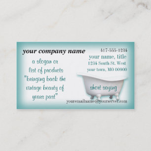 VintageBathtub Business Card2-customise-choices Business Card