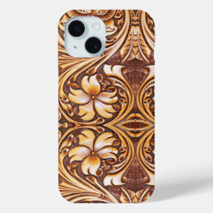 vintageCountry Tooled Leather western iPhone 15 Case