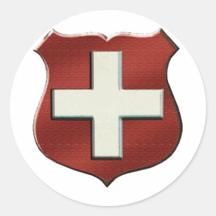 VintageRetro Swiss Shield for Swiss people Classic Round Sticker