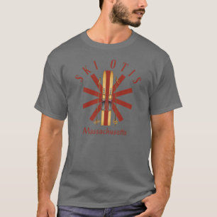 VintageStyle Otis Massachusetts Antique Skis Snowf T-Shirt