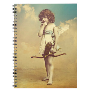 Vintate Cupid with Arrow Spiral Photo Notebook