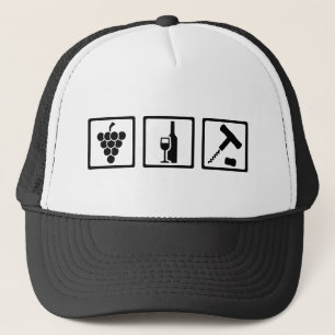 Vintner wine grapes corkscrew trucker hat