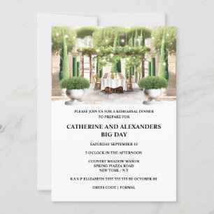 Vinyard fine summer dining piazza topiary poplar invitation