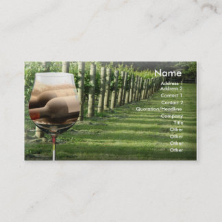 Vinyard with Wine With Glasses Business Card