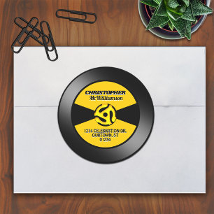 Vinyl 45 Record Label Personalised Address Sticker