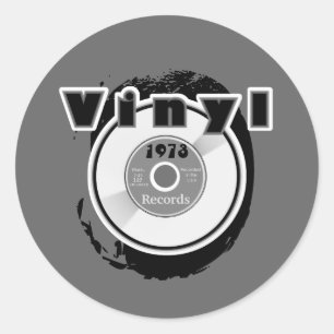 VINYL 45 RPM Record 1973 Classic Round Sticker