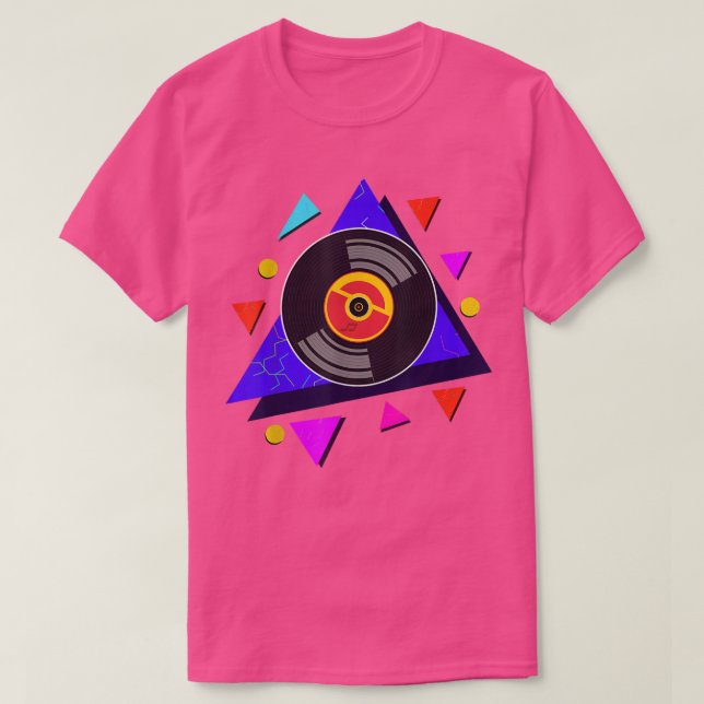 Vinyl 90s Music Lover 1990s Theme Party Disco Retr T-Shirt (Design Front)
